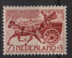 Netherlands 1943, Semi-postal - Scott B148 MH - 7.1/2c + 7.1/2c, 19th Cent  mail cart (10-9)