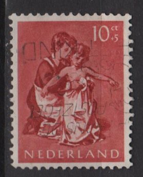 Netherlands, semi-postal, 1954 - Scott B274 used - 10c + 5c, Nurse & child (10-37)