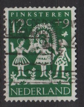Netherlands, semi-postal, 1961 - Scott B361  used - 12c + 9c, Holiday folklore (10-65)