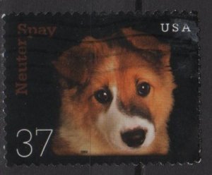 USA 2002 - Scott 3671 used - 37c, Neuter & Spay , puppy (10-184)
