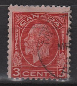 CANADA 1932 - Scott 197  used - 3c, King  George V  (10-207)