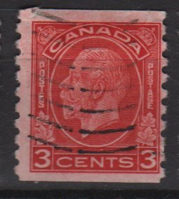 CANADA 1933 - Scott 207 coil, used  - 3c, George V type of 1932 (10-208)