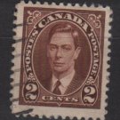 CANADA 1937 - Scott 232 used  - 2c,  King George VI (10-221)