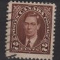 CANADA 1937 - Scott 232 used  - 2c,  King George VI (10-221)