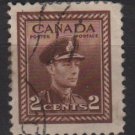 CANADA 1942  - Scott 250 used  - 2c, King George VI  (10-241)