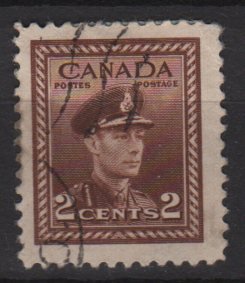 CANADA 1942  - Scott 250 used  - 2c, King George VI  (10-241)