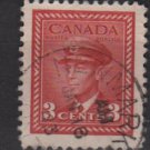 CANADA 1942  - Scott 251 used  - 3c, King George VI  (10-243)