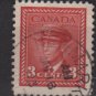 CANADA 1942  - Scott 251 used  - 3c, King George VI  (10-243)