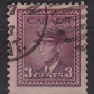 CANADA 1942  - Scott 252 used  - 3c, King George VI  (10-245)
