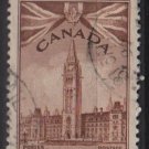 CANADA 1942 - Scott 257  used -  10c, Parliament Building (10-250)