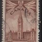 CANADA 1942 - Scott 257  used -  10c, Parliament Building (10-250)