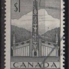 CANADA 1953 - Scott 321 used - $1, Pacific Coast  Indian House & Totem (10-317)