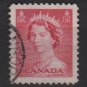 CANADA 1953 - Scott 327 used - 3c Queen Elizabeth II (10-321)