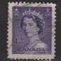 CANADA 1953 - Scott 328 used - 4c Queen Elizabeth II  (10-322)