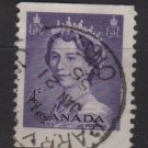 CANADA 1953 - scott 328 used - 4c, Queen Elizabeth  (10-328)