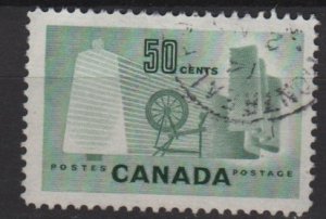CANADA 1953 - Scott 334 used - 50c, Bobbin & Spinning Wheel (10-330)