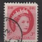 CANADA 1954 - Scott 339 used - 3c Queen Elizabeth II    (10-339)