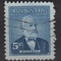 CANADA 1954 - Scott 350 used - 5c, Sir Mackenzie Bowel   (10-351
