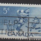 CANADA 1956 - Scott 359 used  - 5c, Ice Hockey players, winter sport (G-147))