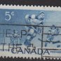 CANADA 1956 - Scott 359 used  - 5c, Ice Hockey players, winter sport (G-147))