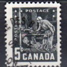 CANADA 1957 - Scott 373 used - 5c, Mining Industry   (10-375)
