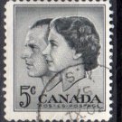 CANADA 1957 - Scott 374 used - 5c, Elizabeth II & Prince Philipp  (10-377)