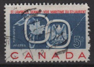 CANADA 1959 - Scott 387 used - 5c, Opening St Lawrence Seaway  (u434)