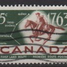 CANADA 1963 - Scott 413 used - 5c,  Postrider & 1st Land mail  (10-437)