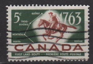 CANADA 1963 - Scott 413 used - 5c,  Postrider & 1st Land mail  (10-437)