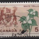 CANADA 1964 - Scott 418 used - 5c,  White Trillium & Arms  (10-449)