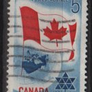 CANADA 1967 - Scott 453 used - 5c, Globe & flag    (10-512)