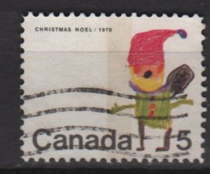 CANADA 1970 - Scott 519 used - 5c, Christmas, Santa Claus (10-585)