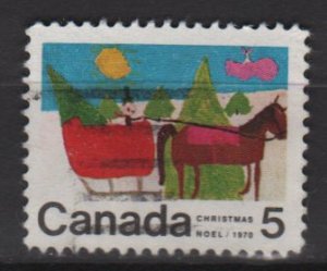 CANADA 1970 - scott 520 used - 5c, Christmas, Children drawing  (10-586)