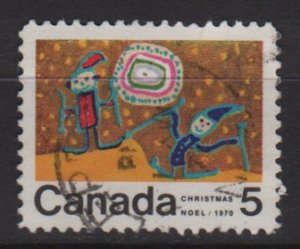 CANADA 1970 - scott 522 used - 5c, Christmas, Children drawing  (10-588)