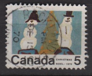 CANADA 1970 - scott 523 used - 5c, Christmas, Children drawing  (10-589)