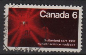 CANADA 1971 - Scott 534 used - 6c, Sir Ernest Rutherford, Nuclear Science (10-597)