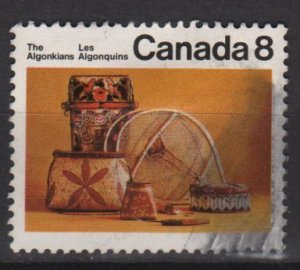 Canada 1973 - Scott 566 used - 8c, Algonkians Artifacts   (10-616)