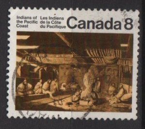CANADA 1974 - Scott 570 used - 8c, Pacific Coast Indian House  (10-619)