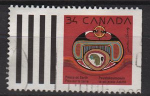 CANADA 1990 - Scott 1297 used -  34c, Christmas, Rebirth by J Beardy   (11-157)