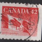 Canada 1991/98 - Scott 1394 COIL used - 42c, Flag  (11-171)