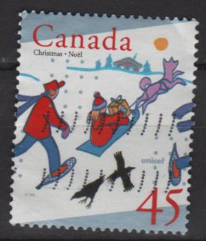 Canada 1996 - Scott 1627 used - 45c, Christmas, Chidren skiing (10-186)