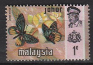 Malaysia Johore 1971 - Scott 176 MH - 1c, Butterflies & Sultan Ismail (G-74)