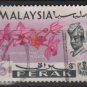 Malaysia PERAK 1965 - Scott 142 used - 6c, Orchids & Sultan (S-230)