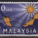 MALAYSIA 1963 - Scott 1 used - 10c, Map & Star (6-511)