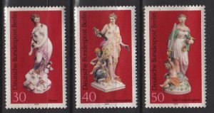 Germany, BERLIN, 1974 - Scott 9N350, 9N351 & 9N352, set of 3, mint no gum - Porcelain (12-150)