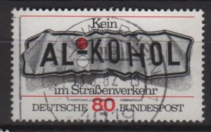 Germany 1982 - Scott 1376 used - 80 pf, "Alkohol", Don't drink & Drive(12-405)