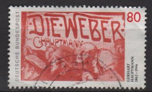 Germany 1987 - Scott 1542 used - 80pf, Gerhart Hauptmann, Die Weber   (12-417)