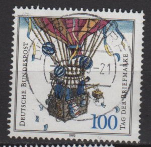 Germany 1992 - Scott 1763 used - 100pf, Stamp day, Balloon Post  (12-424)