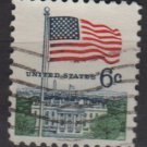 USA 1968 - Scott 1338 used - 6c, Flag over White House , Perf. 11(12-493)