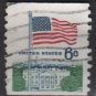 USA Coil 1968 - Scott 1338A used - 6c, Flag over White House (12-494)
